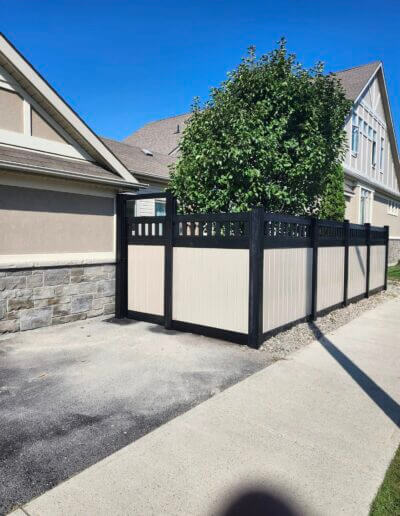 Backyard wood fence installed by 613 Fencing Inc. in Kingston area