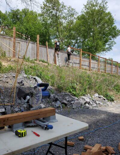 Recently completed wood fence project by 613 Fencing Inc. in Kingston